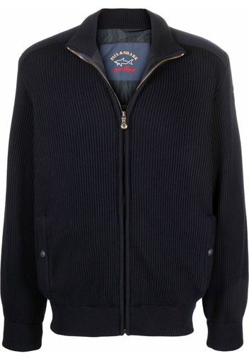 Paul & Shark ribbed-knit zip-up cardigan - Blu