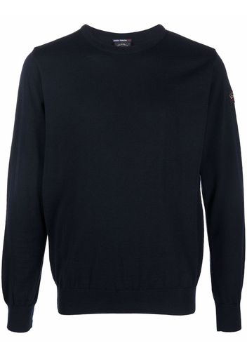 Paul & Shark logo-patch wool jumper - Blu