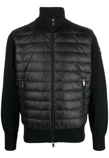 Paul & Shark padded-panel knitted jacket - Nero