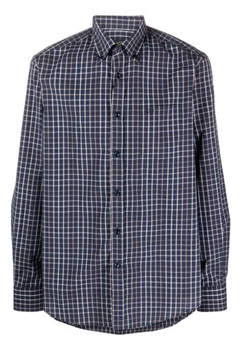 Paul & Shark grid-pattern organic-cotton shirt - Blu