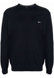 Paul & Shark embroidered logo virgin wool sweater - Blu