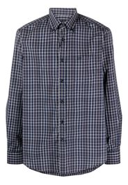 Paul & Shark grid-pattern organic-cotton shirt - Blu