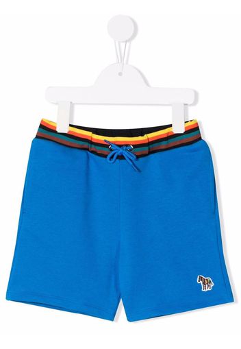 Paul Smith Junior zebra patch track shorts - Blu