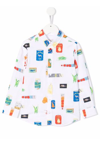 Paul Smith Junior graphic-print long-sleeve shirt - Bianco