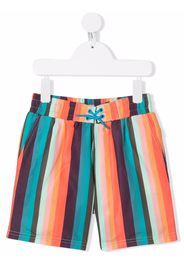 Paul Smith Junior striped drawstring swim shorts - Arancione