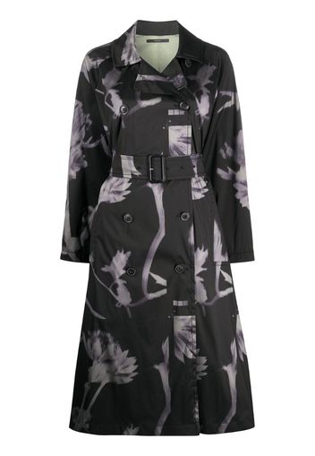 floral print trench coat