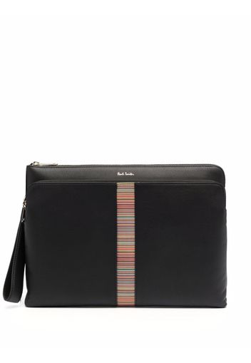 PAUL SMITH Clutch a righe - Nero