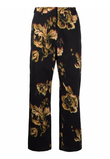 PAUL SMITH floral-print straight trousers - Nero