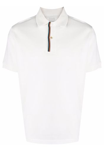 PAUL SMITH Signature Stripe-trim polo shirt - Bianco