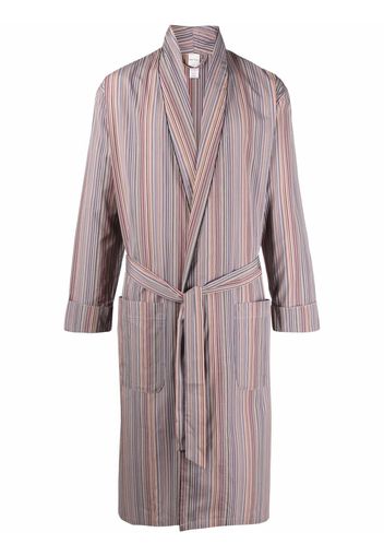 PAUL SMITH vertical stripe belted robe - Rosso
