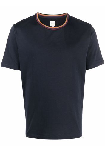 PAUL SMITH stripe-trim organic cotton T-shirt - Blu