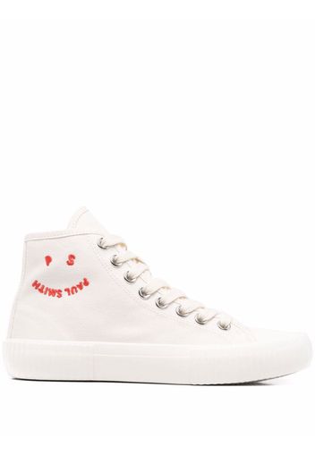 PAUL SMITH smiley logo high-top sneakers - Bianco