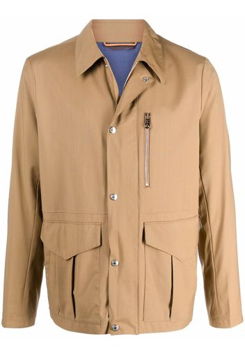 PAUL SMITH wool shirt jacket - Marrone