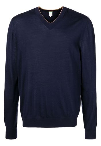 PAUL SMITH Maglione con scollo a V - Blu