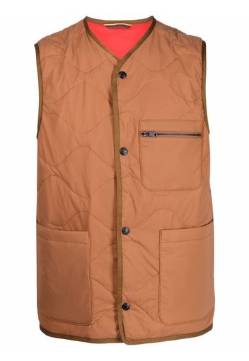 PAUL SMITH quilted wave gilet - Marrone