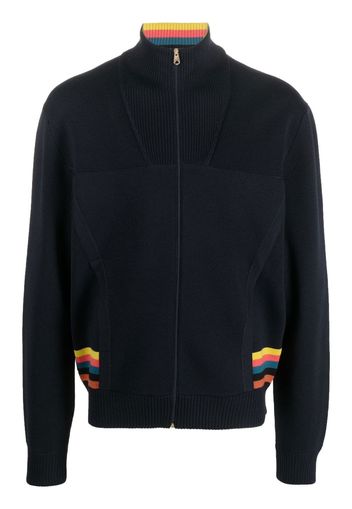 Paul Smith signature-stripe zip-up cardigan - Blu