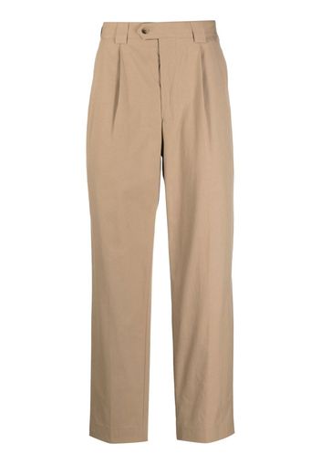 Paul Smith pleat-detail cotton straight-leg trousers - Toni neutri