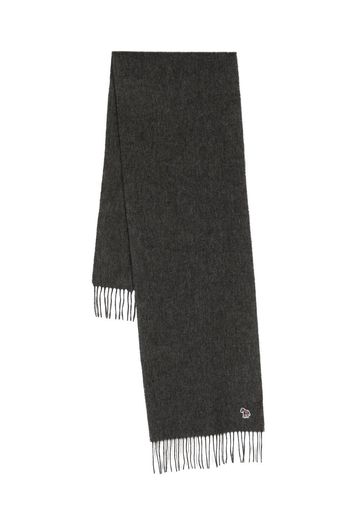 Paul Smith Zebra-patch fringed wool scarf - Grigio