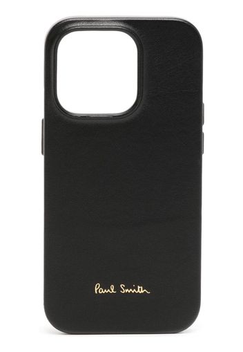 Paul Smith Cover per iPhone 14 Pro Leather Magsafe Paul Smith + Native Union - Nero