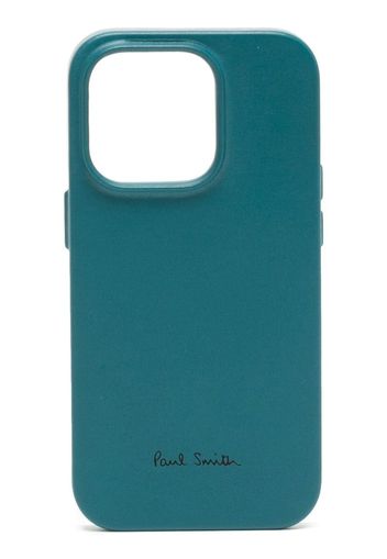 Paul Smith Cover per iPhone 14 Pro Leather Magsafe Paul Smith + Native Union - Blu