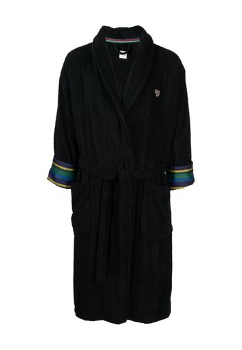 Paul Smith Zebra-motif cotton dressing gown - Nero