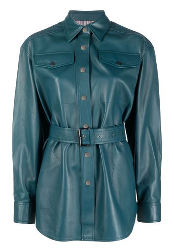 Paul Smith belted shirt jacket - Blu