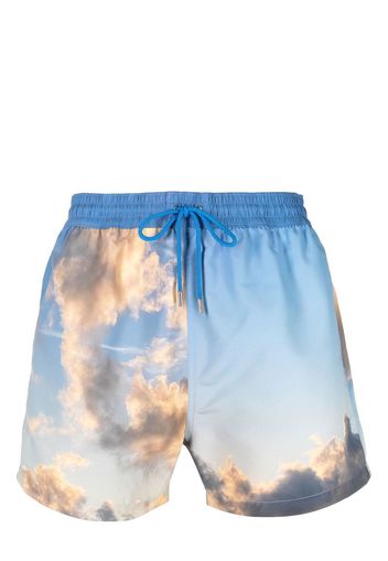 Paul Smith cloud-print swim shorts - Blu