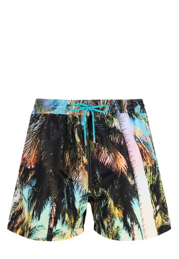 Paul Smith palm tree-print drawstring swim shorts - Multicolore