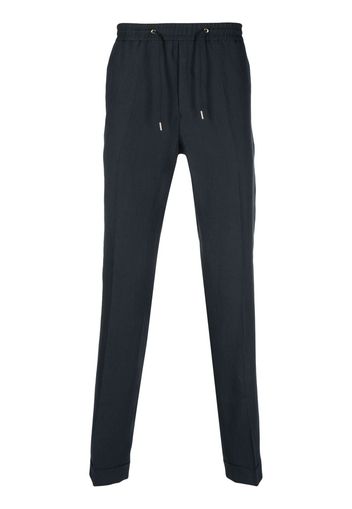 Paul Smith drawstring-waistband slim-cut linen trousers - Blu