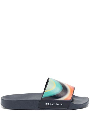 Paul Smith striped flat slides - Multicolore