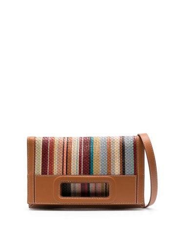 Paul Smith striped leather satchel bag - Marrone