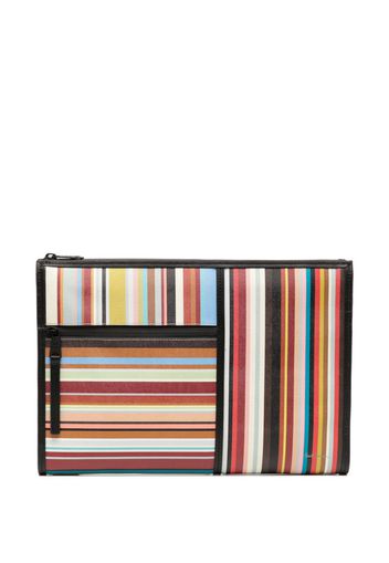 Paul Smith striped leather clutch bag - Multicolore