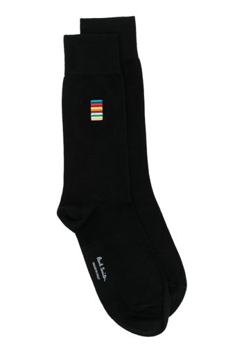 Paul Smith Signature Stripe-embroidered socks - Nero