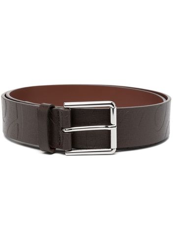 Paul Smith embossed-logo leather belt - Marrone