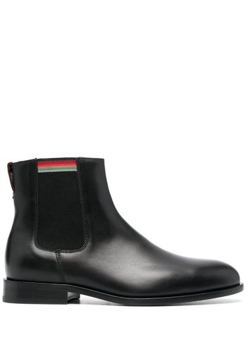 Paul Smith stripe-detail leather ankle-boots - Nero