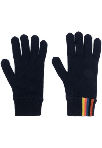 Paul Smith striped knitted wool gloves - Blu