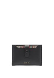 PAUL SMITH Portacarte Signature con righe - Nero