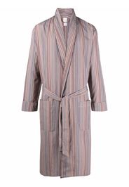 PAUL SMITH vertical stripe belted robe - Rosso