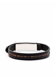 PAUL SMITH artist-stripe leathe bracelet - Nero