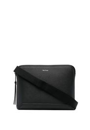 Paul Smith logo-print leather messenger bag - Nero