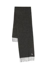 Paul Smith Zebra-patch fringed wool scarf - Grigio