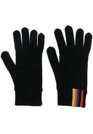 Paul Smith stripe-print wool gloves - Nero