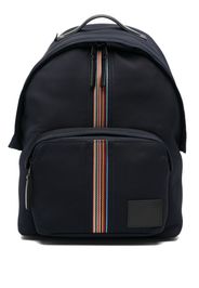 Paul Smith rainbow-stripe logo-patch backpack - Blu