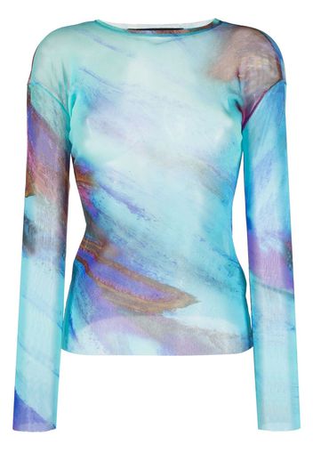 Paula Canovas del Vas abstract-print long-sleeve top - Blu