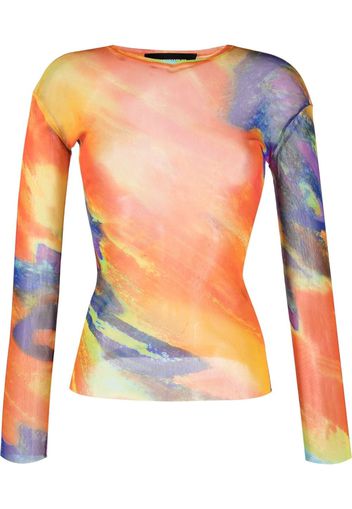 Paula Canovas del Vas abstract-print long-sleeved top - Arancione