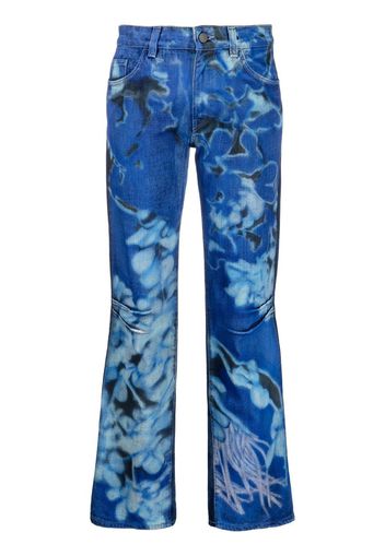 Paula Canovas del Vas graphic-print denim jeans - Blu