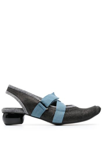 Paula Canovas del Vas square-toe touch-strap 50mm pumps - Nero