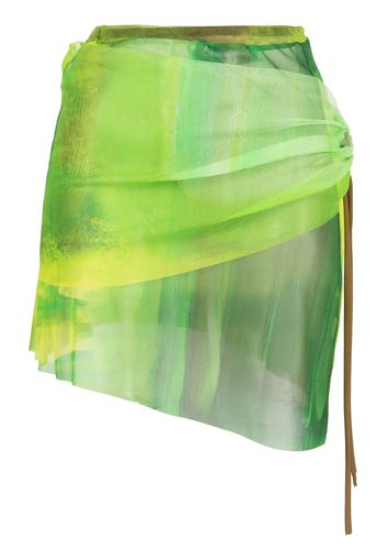 Paula Canovas del Vas mesh graphic-print mini skirt - Verde