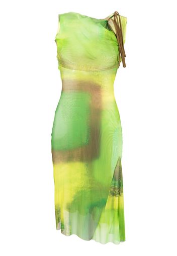 Paula Canovas del Vas cut out-detail mesh midi dress - Verde