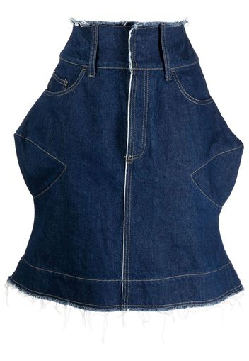 Paula Canovas del Vas logo-patch denim skirt - Blu